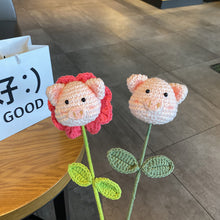 Load image into Gallery viewer, 1Pc Balloon Pig Braiding Finished Handmade Wool Crochet Cute Piglet Bouquet Creative Bouquet Wedding Decoration