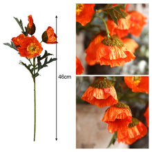Load image into Gallery viewer, 1Pc Poppies Artificial Flower Simulation Silk Fake Flower For Wedding Party Home Decorative Flowers With Leaves