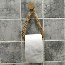 Load image into Gallery viewer, Punch-free Paper Towel Holders Towel Rack Bathroom Towel Hook Toilet Paper Holder Towel Rack Beige Hemp Color