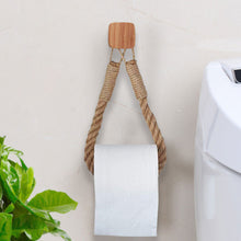 Load image into Gallery viewer, Punch-free Paper Towel Holders Towel Rack Bathroom Towel Hook Toilet Paper Holder Towel Rack Beige Hemp Color