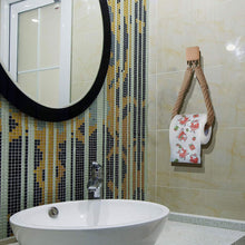 Load image into Gallery viewer, Punch-free Paper Towel Holders Towel Rack Bathroom Towel Hook Toilet Paper Holder Towel Rack Beige Hemp Color