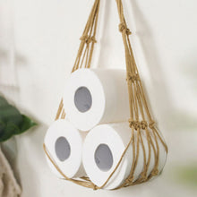 Load image into Gallery viewer, Hanging Cotton Towel Rope Holder Toilet Paper Magazine Books Home Hotel Storage Wall Mounted Pocket Rack Hook Bathroom Decor