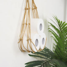 Load image into Gallery viewer, Hanging Cotton Towel Rope Holder Toilet Paper Magazine Books Home Hotel Storage Wall Mounted Pocket Rack Hook Bathroom Decor