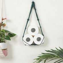 Load image into Gallery viewer, Hanging Cotton Towel Rope Holder Toilet Paper Magazine Books Home Hotel Storage Wall Mounted Pocket Rack Hook Bathroom Decor