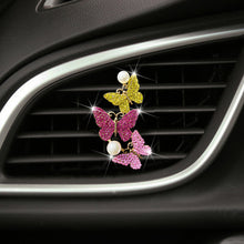 Load image into Gallery viewer, Car Air Freshener Perfume Diamond Outlet Clip Butterfly Three Beautiful Butterflies Conditioner Auto Interior Accessories Ornament