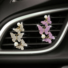Load image into Gallery viewer, Car Air Freshener Perfume Diamond Outlet Clip Butterfly Three Beautiful Butterflies Conditioner Auto Interior Accessories Ornament