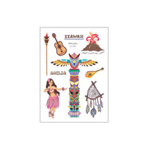 Load image into Gallery viewer, Waterproof and Sweat Resistant Hawaiian Creative Tattoo Sticker Summer Beach Party Children's Tattoo Stickers