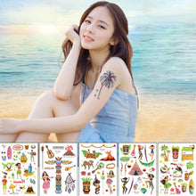 Load image into Gallery viewer, Waterproof and Sweat Resistant Hawaiian Creative Tattoo Sticker Summer Beach Party Children's Tattoo Stickers
