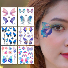 Load image into Gallery viewer, Waterproof Pink Butterfly Tattoo Sticker Dream Collection Wing Butterfly Pink Face Tattoo Sticker Summer Party