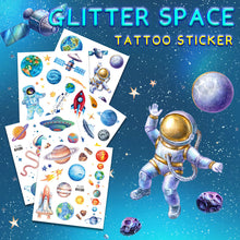 Load image into Gallery viewer, Waterproof Flashing Powder Tattoo Stickers for Children's Cartoon Fantasy Space Tattoo Stickers Creative Earth Tattoo Stickers