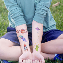 Load image into Gallery viewer, Waterproof Flashing Powder Tattoo Stickers for Children's Cartoon Fantasy Space Tattoo Stickers Creative Earth Tattoo Stickers
