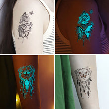 Load image into Gallery viewer, Blue Nightlight Tattoo Sticker Sexy Luminous Nightclub Music Festival Party Butterfly Women Men Tattoo Sticker Summer Body Decoration