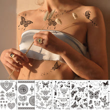 Load image into Gallery viewer, Butterfly Tattoo Sticker Plain Flower Sexy Finger Clavicle Tattoo Sticker Creative Summer Waterproof Tattoo Sticker
