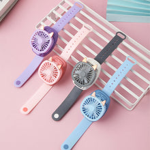 Load image into Gallery viewer, USB Rechargeable Portable Children's Wrist Watch Fan Folding Handheld Wristband Electric Fan with LED Light Summer Cooling Fan for Kids Gifts