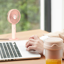 Load image into Gallery viewer, Portable Handheld Fan USB Rechargeable Summer Hand Hold Fan with Base Outdoor Travel Fan Students Office Table Fan