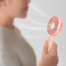 Load image into Gallery viewer, Portable Handheld Fan USB Rechargeable Summer Hand Hold Fan with Base Outdoor Travel Fan Students Office Table Fan