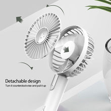 Load image into Gallery viewer, Portable Handheld Fan USB Rechargeable Summer Hand Hold Fan with Base Outdoor Travel Fan Students Office Table Fan