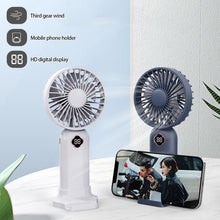 Load image into Gallery viewer, Digital USB Rechargeable Fan Portable Handheld Mini Fan Office Desktop Multifunctional Electric Fan with Base