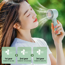 Load image into Gallery viewer, 2200mAh Portable Mini Hand Fan Semiconductor Refrigeration USB Rechargeable Cooling Fan Outdoor Handheld Fan with Base