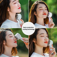 Load image into Gallery viewer, 2200mAh Portable Mini Hand Fan Semiconductor Refrigeration USB Rechargeable Cooling Fan Outdoor Handheld Fan with Base