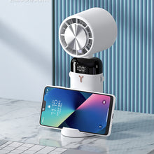 Load image into Gallery viewer, Portable Mini Handheld Folding Fan with Lanyard Base Digital Semiconductor Refrigeration USB Rechargeable Cooling Fan Outdoor Handheld Fan