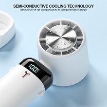 Load image into Gallery viewer, Portable Mini Handheld Folding Fan with Lanyard Base Digital Semiconductor Refrigeration USB Rechargeable Cooling Fan Outdoor Handheld Fan