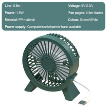 Load image into Gallery viewer, 4 inch USB Input Desktop Fan Office PC Connection Mini Fan Students School Fan Mute USB Fan