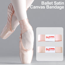 Load image into Gallery viewer, Woman Satin Canvas Ballet Pointe Shoes Bandage For Ballerina Dancing