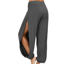 Load image into Gallery viewer, Women Fashion Yoga Pants High Waisted Slit Wide Leg Haren Pants Gym Leggings Casual Solid Hollow Workout Trousers