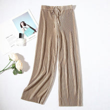 Load image into Gallery viewer, Women's Pleated Loose Ice Silk Casual Cropped Pants Wide Leg Trouse Dance Pants