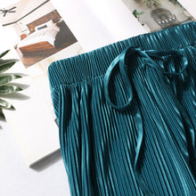 Load image into Gallery viewer, Women's Pleated Loose Ice Silk Casual Cropped Pants Wide Leg Trouse Dance Pants