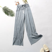 Load image into Gallery viewer, Women's Pleated Loose Ice Silk Casual Cropped Pants Wide Leg Trouse Dance Pants