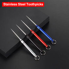 Load image into Gallery viewer, Multi-Purpose Titanium Outdoor EDC Portable Toothpick Bottle Fruit Fork Camping Tool Toothpick Tube Is More Durable Than Floss