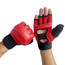 Load image into Gallery viewer, Half Finger Boxing Gloves PU Leather MMA Fighting Kick Boxing Gloves Karate Muay Thai Training Workout Gloves