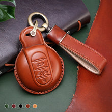 Load image into Gallery viewer, Imported Cow Leather Car Key Case Cover for BMW MINI COOPER S ONE JCW F54 F55 F56 F57 F60 CLUBMAN COUNTRYMAN Remote Fob Holder Shell Keychain