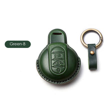 Load image into Gallery viewer, Imported Cow Leather Car Key Case Cover for BMW MINI COOPER S ONE JCW F54 F55 F56 F57 F60 CLUBMAN COUNTRYMAN Remote Fob Holder Shell Keychain