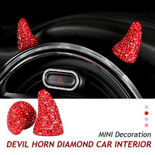 Load image into Gallery viewer, 2Pcs Car Decoration Creative Diamond Devil Horns Stickers For Mini Coopers Jcw One F54 F55 F56 F60 R55 R60 R61 R56 Car Accessories Car Styling