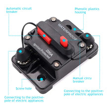 Load image into Gallery viewer, Waterproof Car Boat Auto AMP Circuit Breaker Fuse Reset DC 12-48V 30A 40A 50A 60A 70A 80A 100A 120A 150A 200A 250A 300A