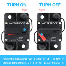 Load image into Gallery viewer, Waterproof Car Boat Auto AMP Circuit Breaker Fuse Reset DC 12-48V 30A 40A 50A 60A 70A 80A 100A 120A 150A 200A 250A 300A