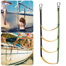Load image into Gallery viewer, 3/4/5 Step Boat Rope Ladder Boat Rope Ladder Extension Assist Boat Folding Ladder Swim Ladder for Sailboat Kayak Motorboat Caneoing Speedboat