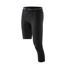 Load image into Gallery viewer, Elastic Waist Mens Compression Skinny Tights Single-leg Basketball Tights Men Trendy Sports Training Cropped Bottom Stretch Shaping