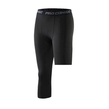 Load image into Gallery viewer, Elastic Waist Mens Compression Skinny Tights Single-leg Basketball Tights Men Trendy Sports Training Cropped Bottom Stretch Shaping