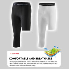 Load image into Gallery viewer, Elastic Waist Mens Compression Skinny Tights Single-leg Basketball Tights Men Trendy Sports Training Cropped Bottom Stretch Shaping