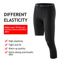 Load image into Gallery viewer, Elastic Waist Mens Compression Skinny Tights Single-leg Basketball Tights Men Trendy Sports Training Cropped Bottom Stretch Shaping