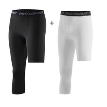 Load image into Gallery viewer, Elastic Waist Mens Compression Skinny Tights Single-leg Basketball Tights Men Trendy Sports Training Cropped Bottom Stretch Shaping