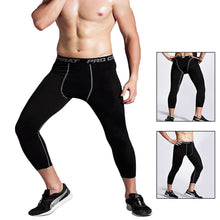 Load image into Gallery viewer, Men's Sports Tights Cropped Pants Basketball Cropped Compression Leggings Running Gym Fitness Sportswear for Male Athletic Trousers