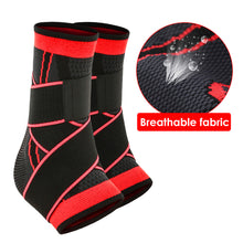 Load image into Gallery viewer, 1Pc 3D Pressurized Ankle Support Ankle Brace Protector with Strap Elastic Belt for Badminton Basketball Volleyball Sports Gym Jogger Acessories S/M/L/XL