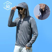 Load image into Gallery viewer, UPF 50+ Men Sun-Protective Clothing Hiking Anti UV Windbreaker Breathable Quick Dry Camping Jacket Outdoor Sports Coats