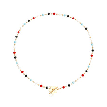 Load image into Gallery viewer, Fashionable Temperamental Black Crystal Glass Bead Necklace Simple Alloy OT Buckle Necklace Clavicle Chain Jewelry