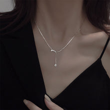 Load image into Gallery viewer, Temperamental Droplet Pendant Necklace Simple Shiny Tassel Pendant Alloy Necklace Clavicle Chain Jewelry Accessory